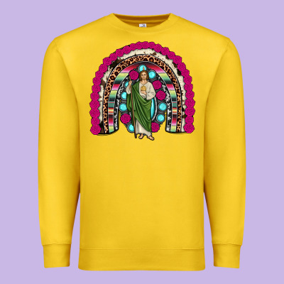 San Judas Rainbow Premium Sweatshirt Designed By Jahusdesignshop