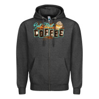 Charcoal Heather but first coffee Zipper Hoodie - Zillion Design Studio