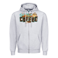 Heather Grey but first coffee Zipper Hoodie - Zillion Design Studio