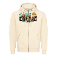 Sandshell but first coffee Zipper Hoodie - Zillion Design Studio