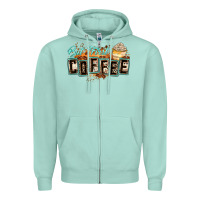 Seafoam but first coffee Zipper Hoodie - Zillion Design Studio