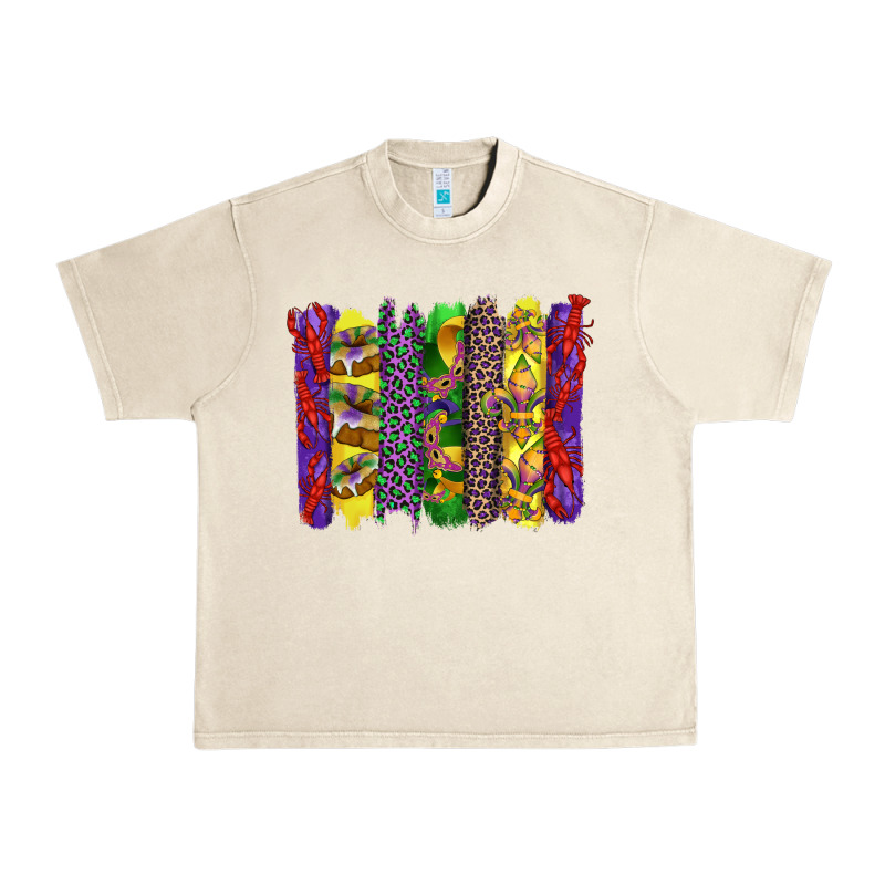 Mardi Gras Crawfish Cake And Mask With Leopar And Fleur De Lis Brushst Urban Heavy Tee by Artiststas | Teevron