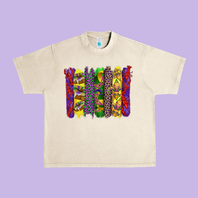 Mardi Gras Crawfish Cake And Mask With Leopar And Fleur De Lis Brushst Urban Heavy Tee Designed By Artiststas