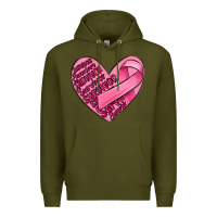 Army Green heart breast cancer Premium Hoodie - MaliasSmallBusiness