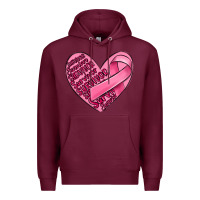 Burgundy heart breast cancer Premium Hoodie - MaliasSmallBusiness