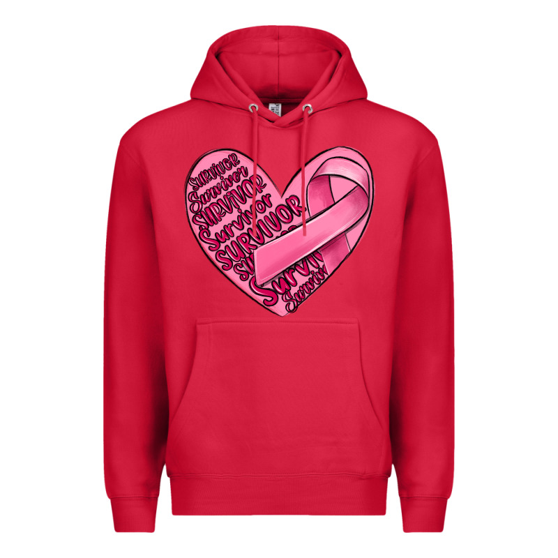 Heart Breast Cancer Premium Hoodie by MaliasSmallBusiness | Teevron
