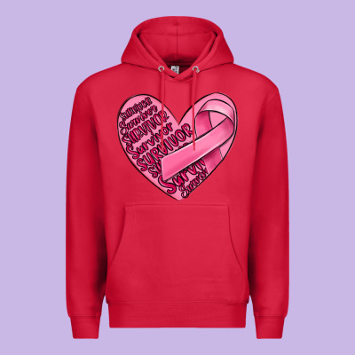 Heart Breast Cancer Premium Hoodie Designed By Maliassmallbusiness