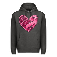 Charcoal Heather heart breast cancer Premium Hoodie - MaliasSmallBusiness