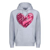 Heather Grey heart breast cancer Premium Hoodie - MaliasSmallBusiness
