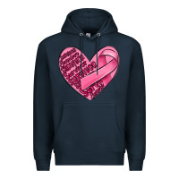 Navy heart breast cancer Premium Hoodie - MaliasSmallBusiness