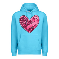 Ocean Blue heart breast cancer Premium Hoodie - MaliasSmallBusiness