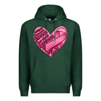 Sports Green heart breast cancer Premium Hoodie - MaliasSmallBusiness