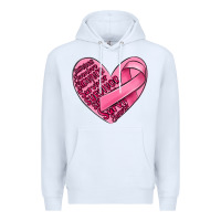 White heart breast cancer Premium Hoodie - MaliasSmallBusiness