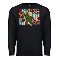 Black san judas leopard cowhide background Premium Sweatshirt - JahusDesignShop