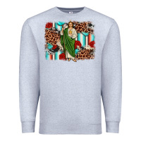 Heather Grey san judas leopard cowhide background Premium Sweatshirt - JahusDesignShop