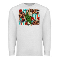 Oatmeal Heather san judas leopard cowhide background Premium Sweatshirt - JahusDesignShop