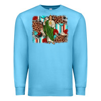 Ocean Blue san judas leopard cowhide background Premium Sweatshirt - JahusDesignShop