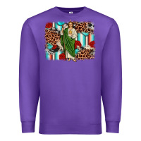 Purple san judas leopard cowhide background Premium Sweatshirt - JahusDesignShop