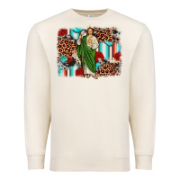 Sandshell san judas leopard cowhide background Premium Sweatshirt - JahusDesignShop