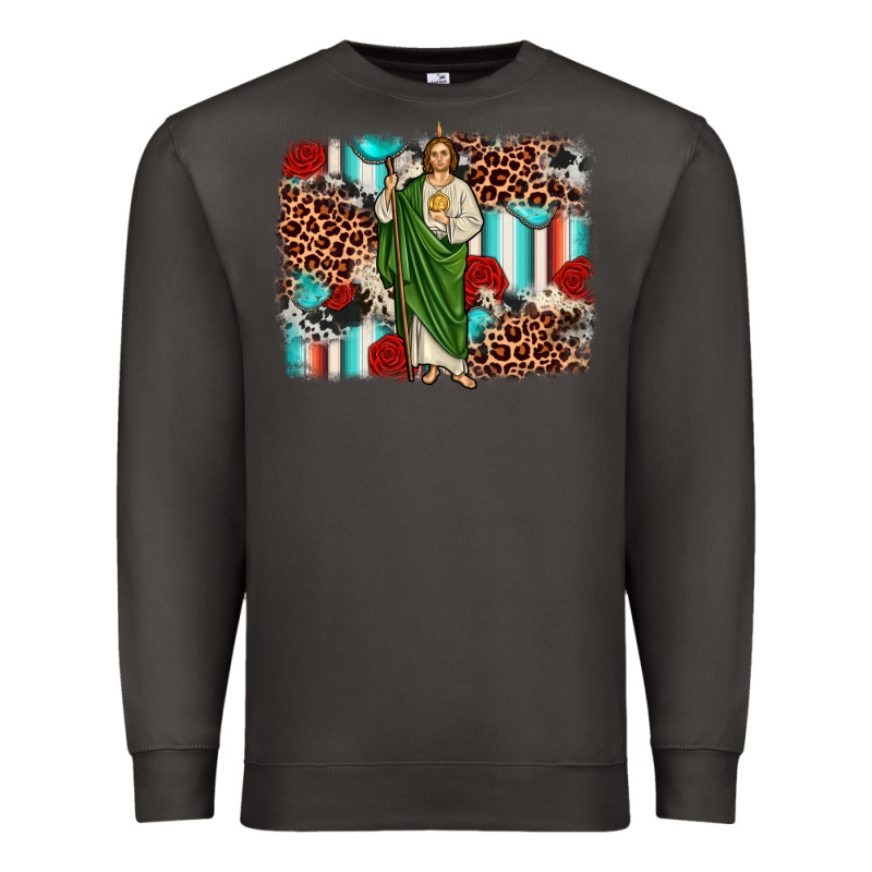San Judas Leopard Cowhide Background Premium Sweatshirt by JahusDesignShop | Teevron