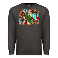 Smoke san judas leopard cowhide background Premium Sweatshirt - JahusDesignShop