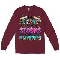 Burgundy ive survived too many storms to be bothered by raindrops Long Sleeve Tee - texasbilliewilder