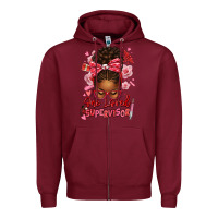 Burgundy one loved supervisor afro messy bun Zipper Hoodie - texasbilliewilder