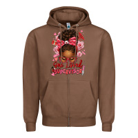 Chestnut one loved supervisor afro messy bun Zipper Hoodie - texasbilliewilder