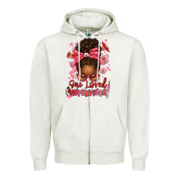Oatmeal Heather one loved supervisor afro messy bun Zipper Hoodie - texasbilliewilder