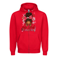 Red one loved supervisor afro messy bun Zipper Hoodie - texasbilliewilder
