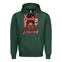 Sports Green one loved supervisor afro messy bun Zipper Hoodie - texasbilliewilder