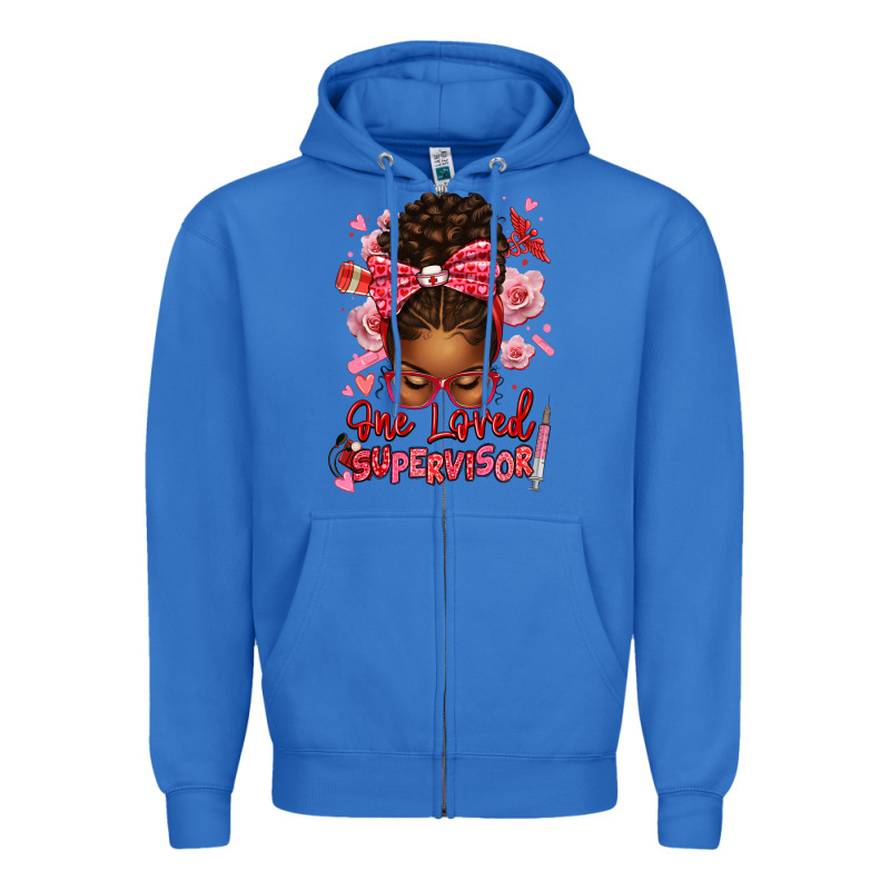 One Loved Supervisor Afro Messy Bun Zipper Hoodie by texasbilliewilder | Teevron