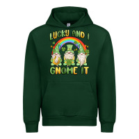 Forest Green lucky and i gnome it Urban Hoodie - MaliasSmallBusiness
