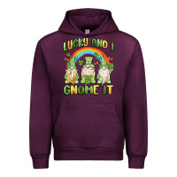 Mauve Wine lucky and i gnome it Urban Hoodie - MaliasSmallBusiness