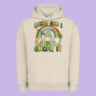 Lucky And I Gnome It Urban Hoodie Designed By Maliassmallbusiness