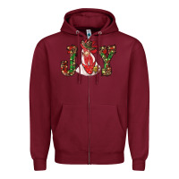 Burgundy christmas joy with rooster Zipper Hoodie - RanaPortraitStore