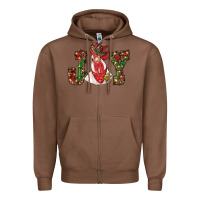 Chestnut christmas joy with rooster Zipper Hoodie - RanaPortraitStore