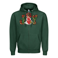 Sports Green christmas joy with rooster Zipper Hoodie - RanaPortraitStore