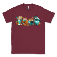 Burgundy Winter Coffee Cups Classic Tee - FaDigitalArtStudio