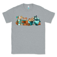 Heather Grey Winter Coffee Cups Classic Tee - FaDigitalArtStudio