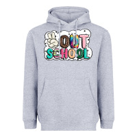 Heather Grey peace out school Heavyweight Hoodie - JahusDesignShop