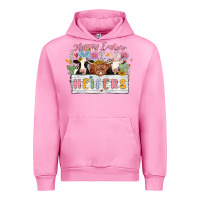Fuchsia Pink happy easter heifers Urban Hoodie - MaliasSmallBusiness