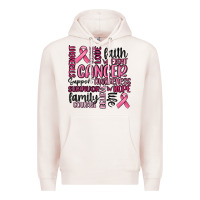 Pale Pink cancer awareness Premium Hoodie - MaliasSmallBusiness