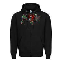 Black christmas bison Zipper Hoodie - RanaPortraitStore