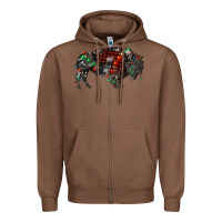 Chestnut christmas bison Zipper Hoodie - RanaPortraitStore