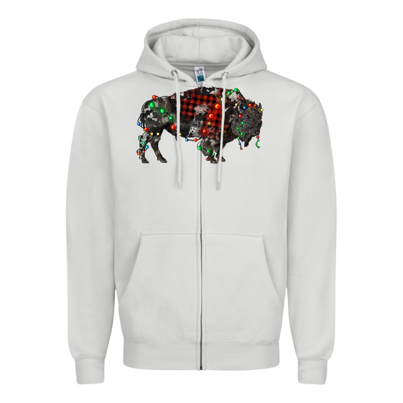 Christmas Bison Zipper Hoodie by RanaPortraitStore | Teevron