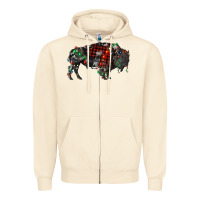 Sandshell christmas bison Zipper Hoodie - RanaPortraitStore