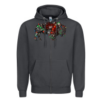 Smoke christmas bison Zipper Hoodie - RanaPortraitStore