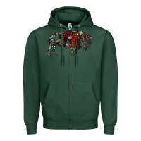 Sports Green christmas bison Zipper Hoodie - RanaPortraitStore