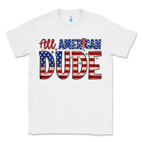 White all american dude Classic Tee - Zillion Design Studio